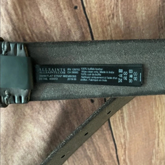 ALLSAINTS 35mm Embossed Leather Belt, Size 42 - Picture 6 of 7